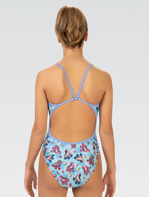 Women's Dolfin Uglies Wave Print Open-Back One-Piece Swimsuit